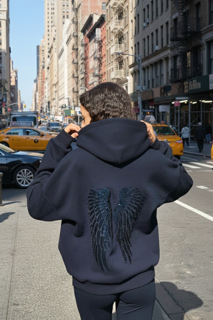 Wings sequin hoodie